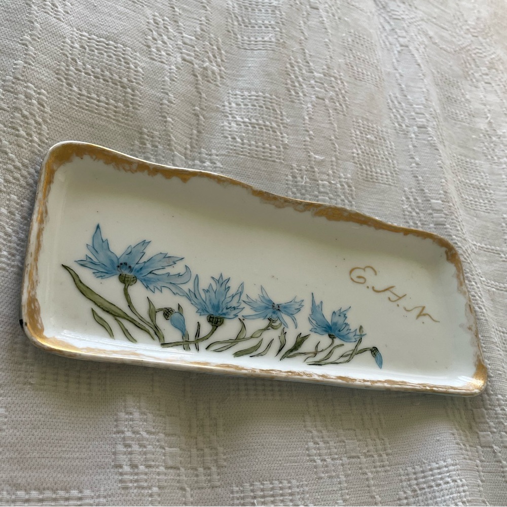 Hand Painted French Jewelry Dish